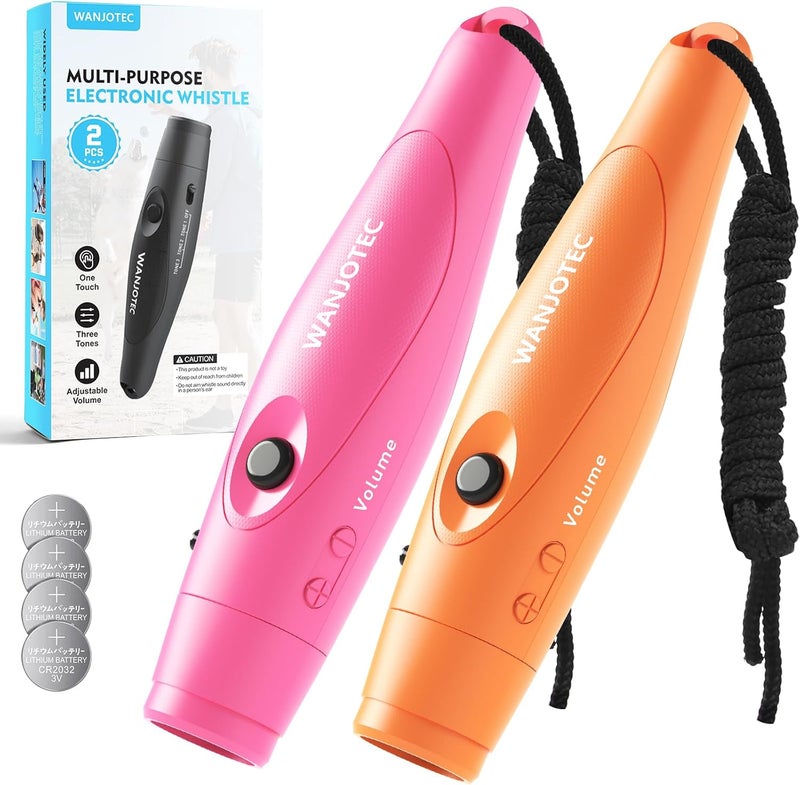 WANJOTEC Electronic Whistle for Teacher Coaches, 3 Tones Adjustable 130db Loudest High Volume Handheld Emergency Electric Whistles for Referee, P.E.Outdoor Sports Whistles with Lanyard - Image 1